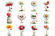 Whimsical Spring Daisy Flower Clipar, an Illustration by DreamArtGraphic (Thumbnail 4 of 4)