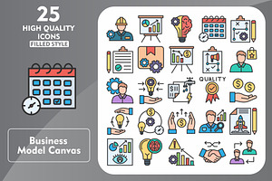 25 Business Model Line Filled Icons, an Icon by Pexelpy