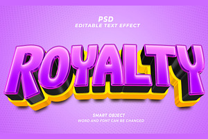 Royalty PSD 3d Editable Text Effect