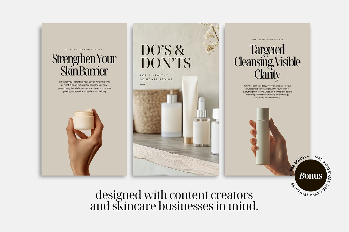 Skincare Social Media Canva Templates preview 8