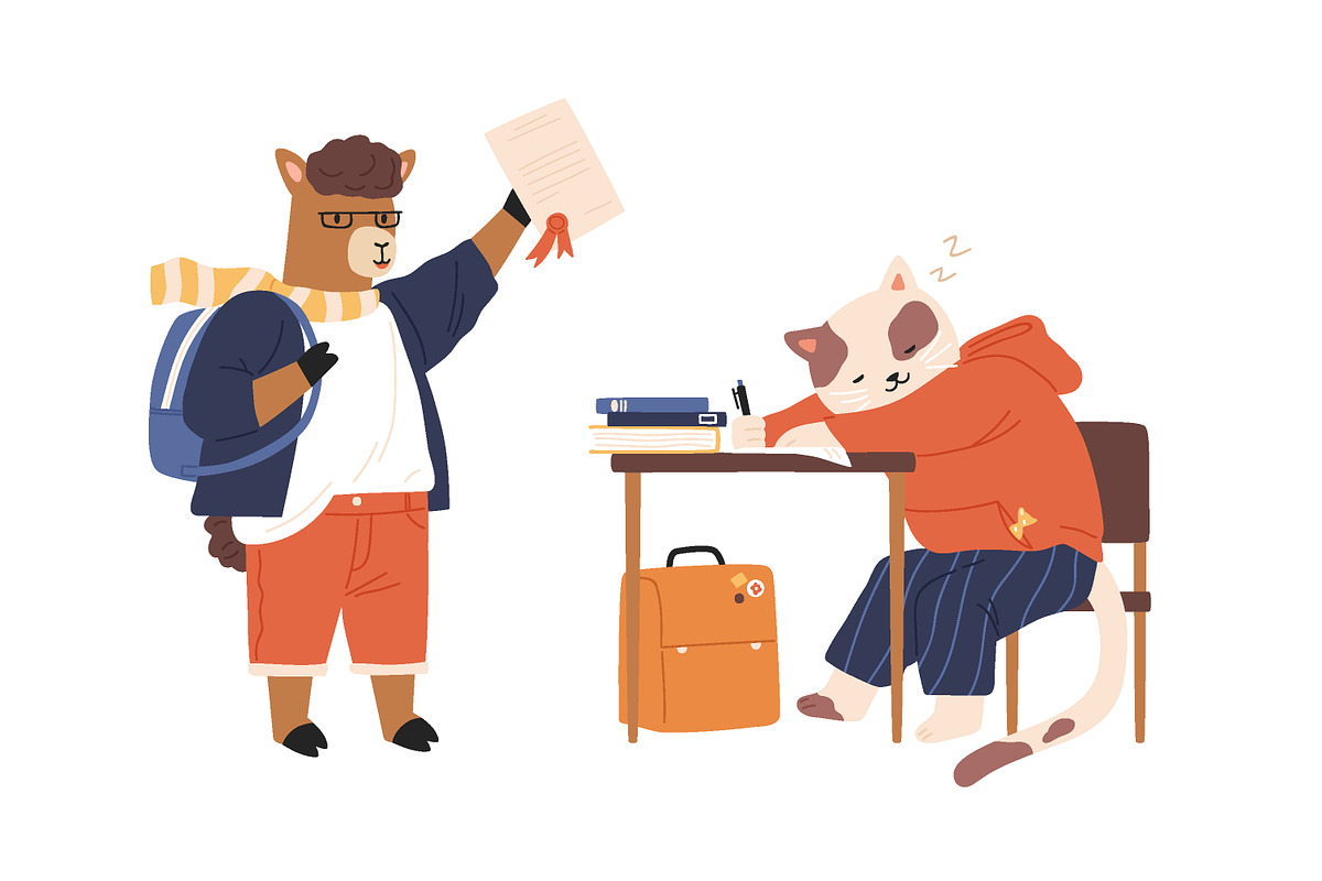 Back to school animals set, an Animal Illustration by Good Studio (Photo 5 of 8)