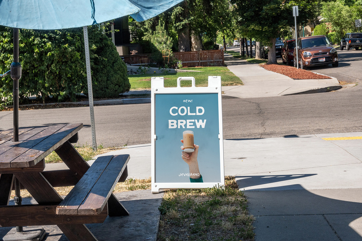 Neighborhood Cafe Sidewalk Sign PSD