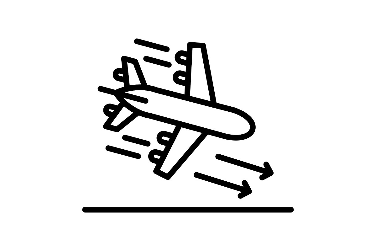 Landing Line Icon, an Icon by Pexelpy