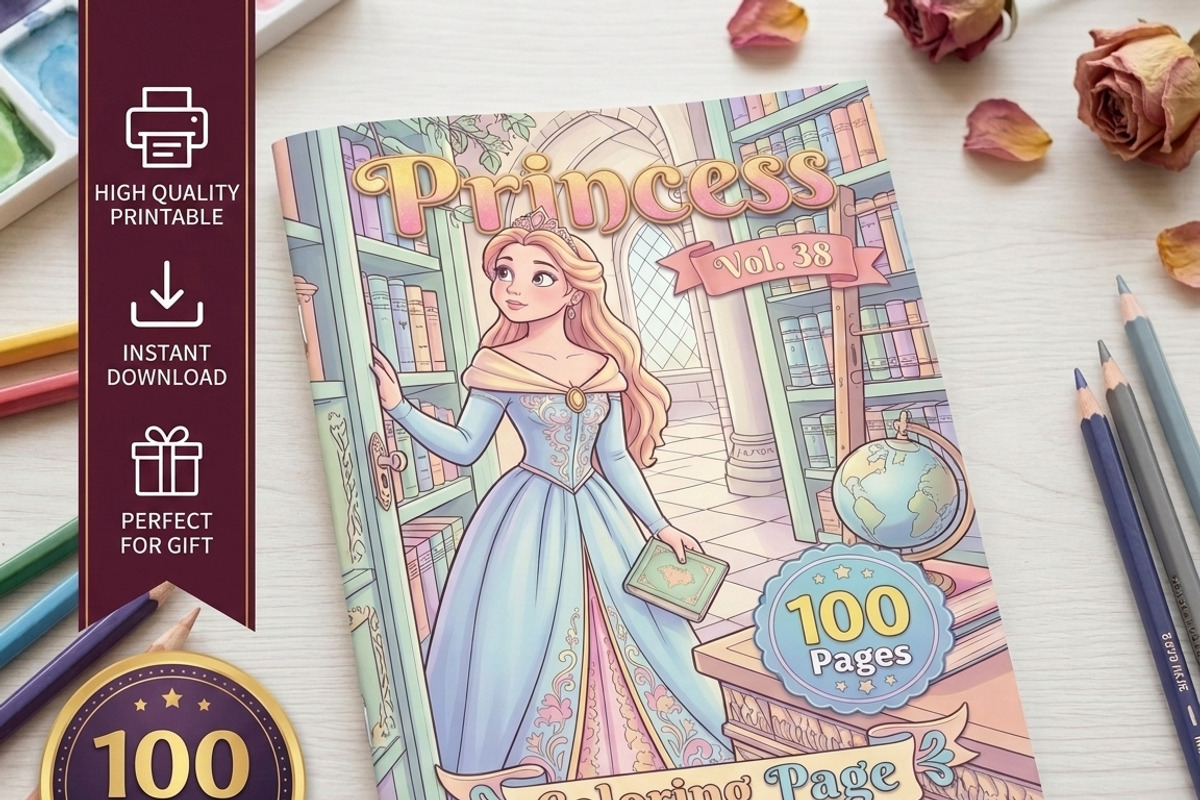 Magical Princess Coloring Book Vol38, a Person Illustration by ikarifq shop (Photo 1 of 7)