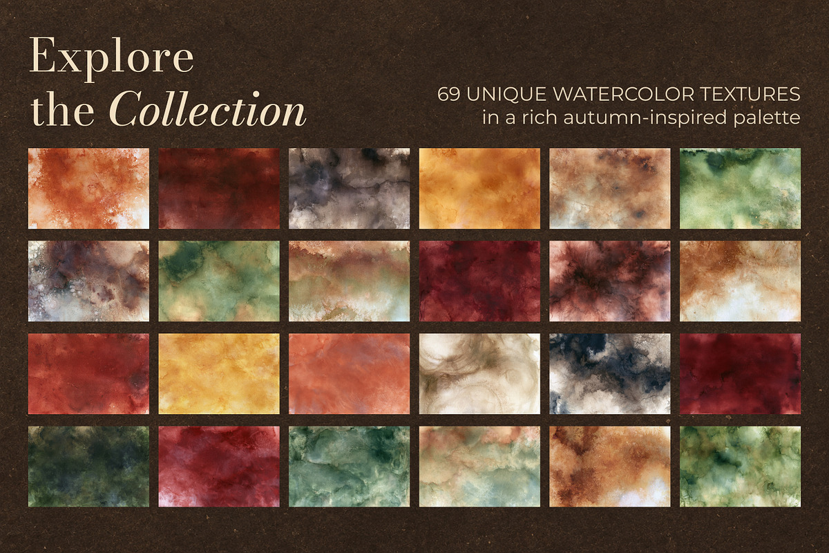 69 Autumn Watercolor Textures, a Texture Graphic by Le.nart (Photo 2 of 7)
