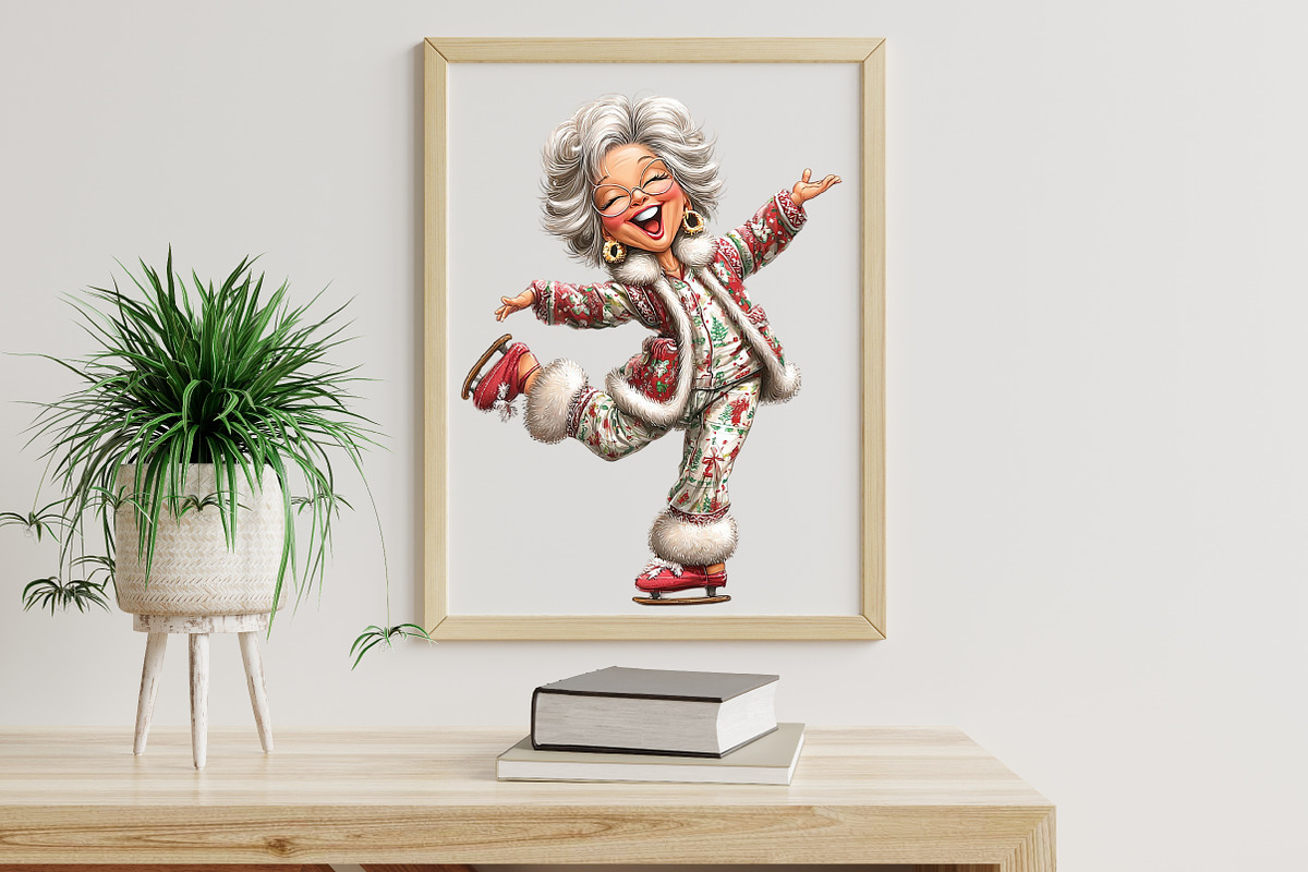 Funny Old Lady Christmas Sublimation, an Illustration by Libby Wishes (Photo 7 of 7)