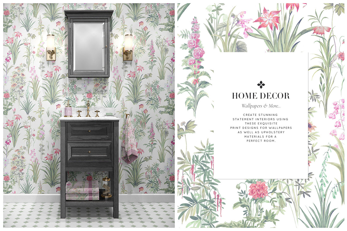 Jardin Silencieux, Watercolor Fleurs, a Pattern Graphic by TSTUDIO (Photo 14 of 14)