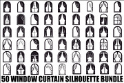 Window Curtain Silhouette Bundle, an Illustration by Creativeshirt (Thumbnail 1 of 51)