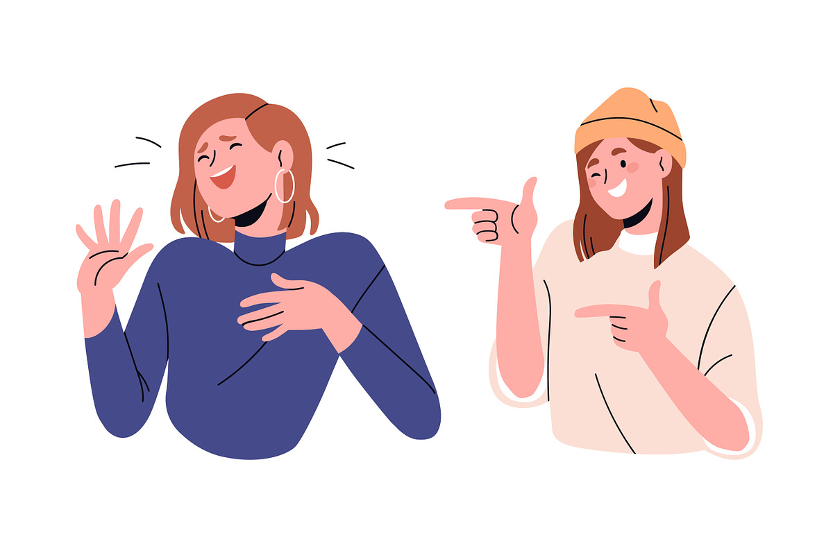 Face expressions of young women set, a Person Illustration by Good Studio (Photo 6 of 6)