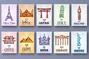 Art country travel cards set, a Brochure Template by LineTale (Thumbnail 2 of 2)
