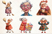 Funny Old Ladies Sublimation Clipart, a Seasonal Illustration by Rose Art (Thumbnail 4 of 4)