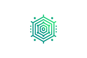 Geometric Hexagon Tech Logo, a Branding & Logo Template by Vectorium Studio