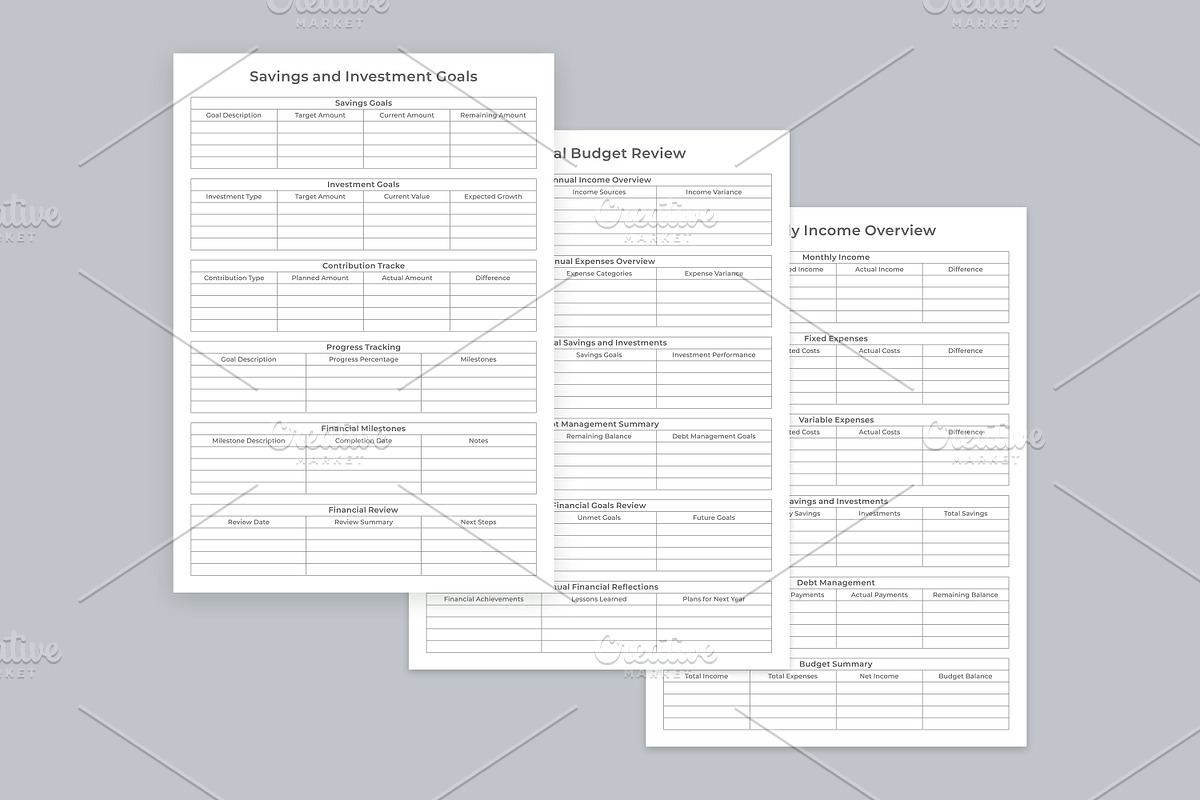 Budget Planner Pages Set V-02, a Stationery Template by shahsoft (Photo 2 of 3)