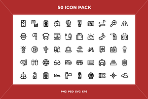 Tourism icons, an Outline Icon by Wencory