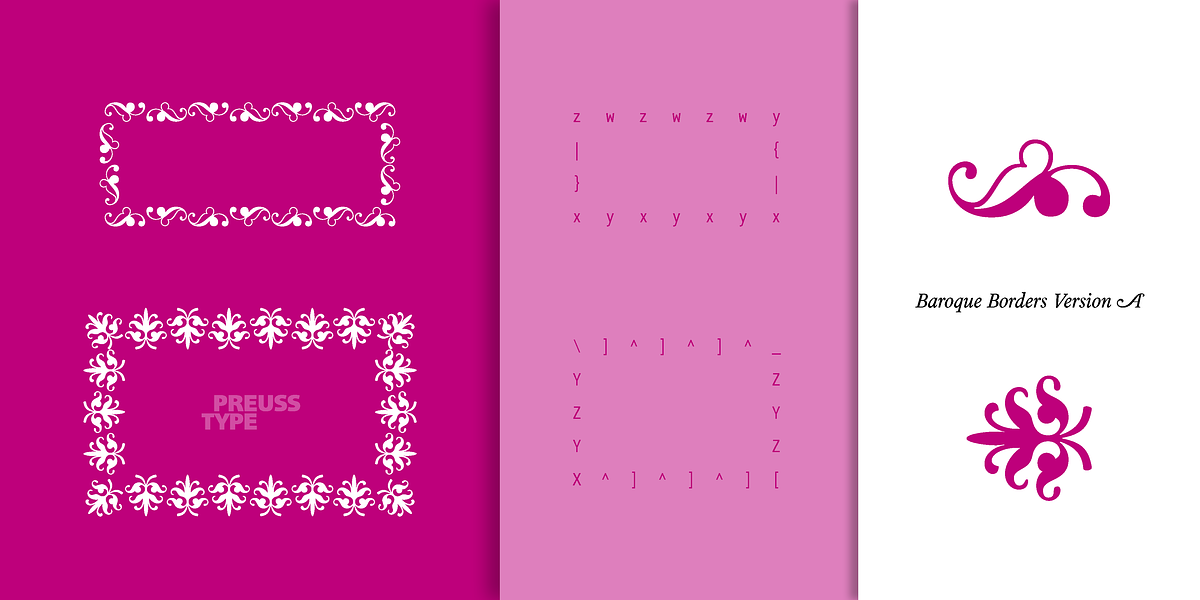 Baroque Borders, a Symbol Font by preussTYPE (Photo 11 of 16)