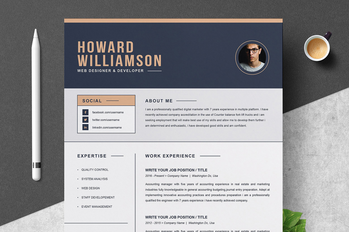 Resume/CV Bundle | 200+ for $29, a Resume Template by ResumeInventor (Photo 21 of 207)
