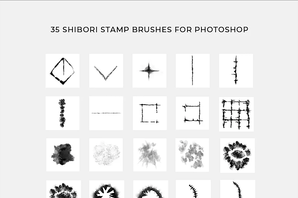 Shibori Tie-Dye 35 Photoshop Brushes, a Brush Add-On by The Gypsy Goddess (Photo 2 of 5)