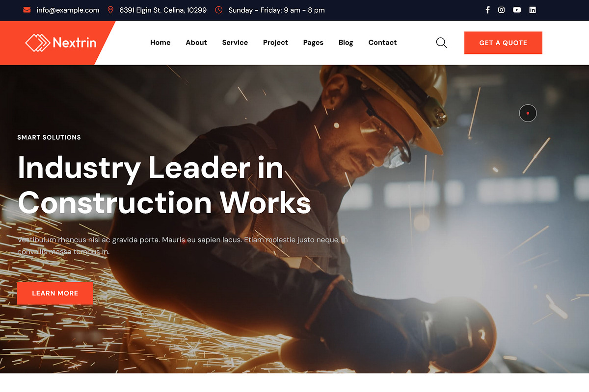 Nextrin-Construction WordPress Theme, a WordPress Template by Helenshop (Photo 3 of 3)