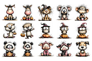 Halloween Animals PNG Clipart Bundle, a Seasonal Illustration by Nicolle's Colorful Art (Thumbnail 4 of 5)