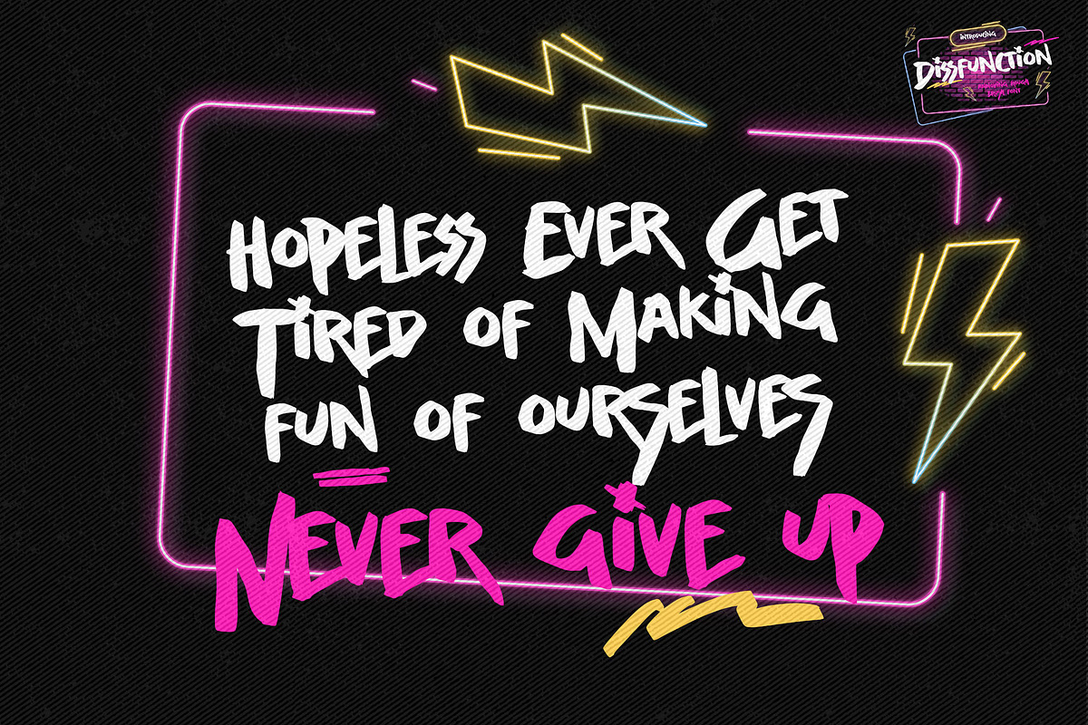 Dissfunction – Annoying Brush Font, a Handwritten Font by Gassstype (Photo 5 of 8)
