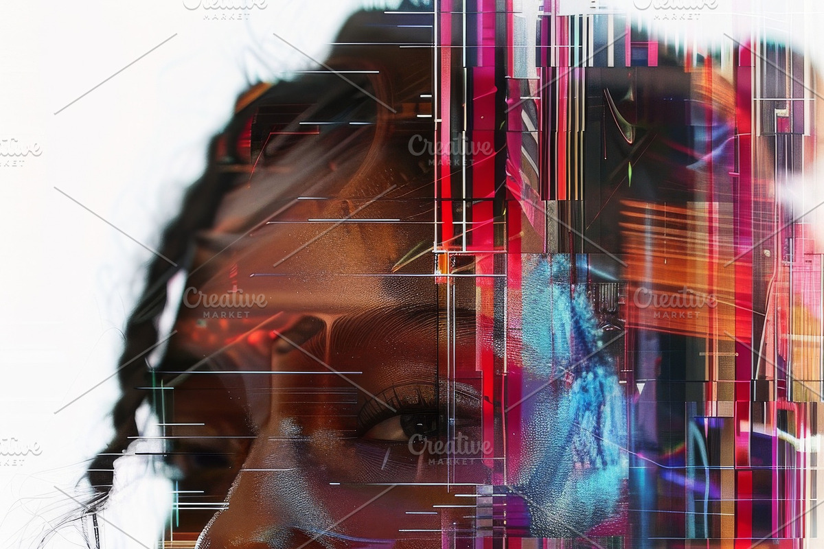 90 Glitch faces, a Person Illustration by Handmadefont (Photo 32 of 94)