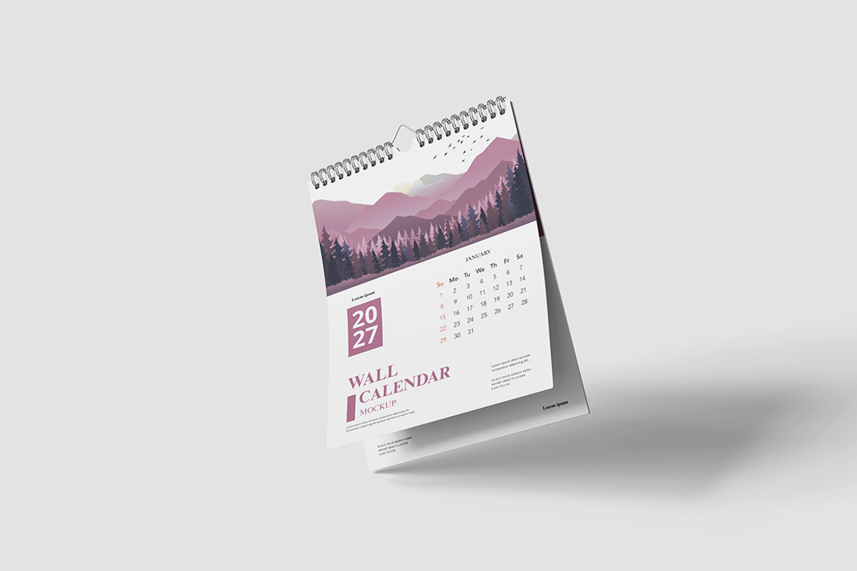 Wall Calendar Mockup, a Product Mockup by Indah (Photo 6 of 6)