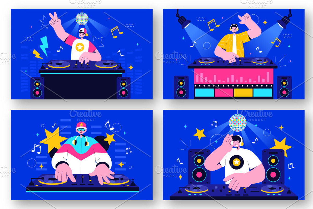 9 Nightlife Club DJ Illustration, a Person Illustration by denayunebgt (Photo 2 of 3)