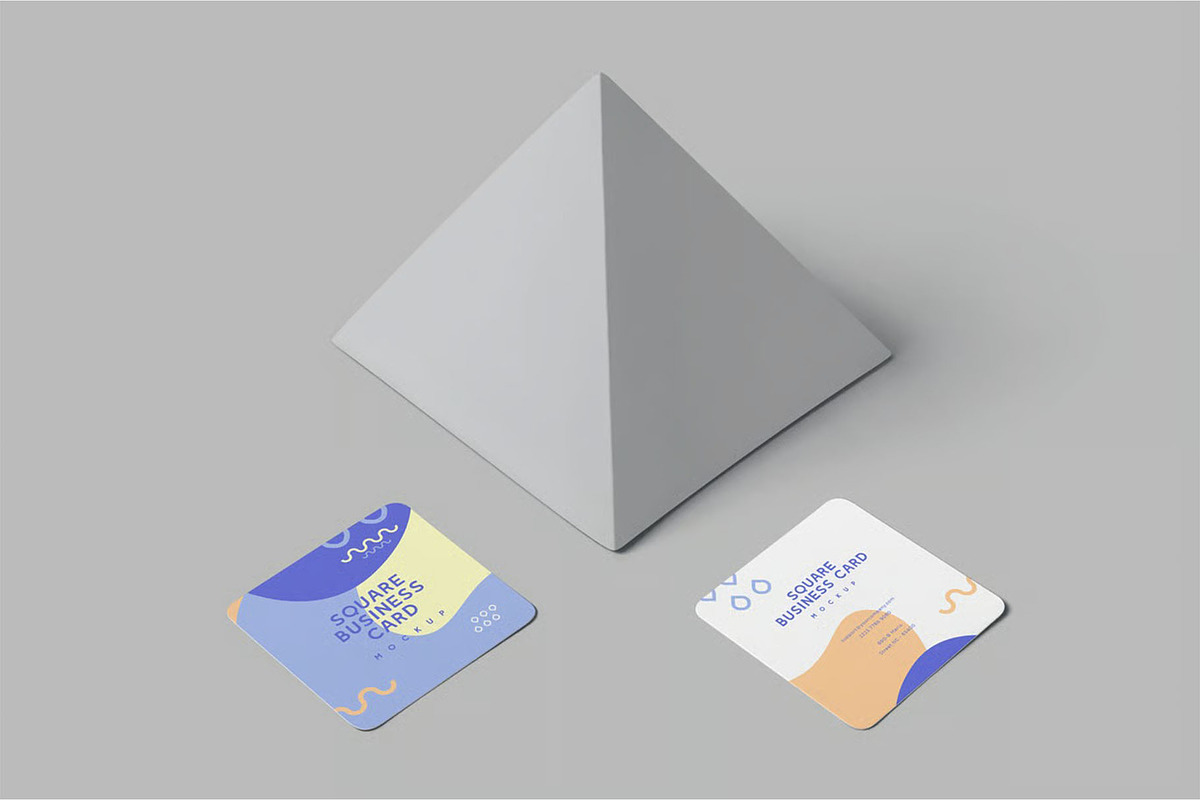 Square Business Card Mockups, an Advertising Mockup by megostudi0 (Photo 7 of 7)