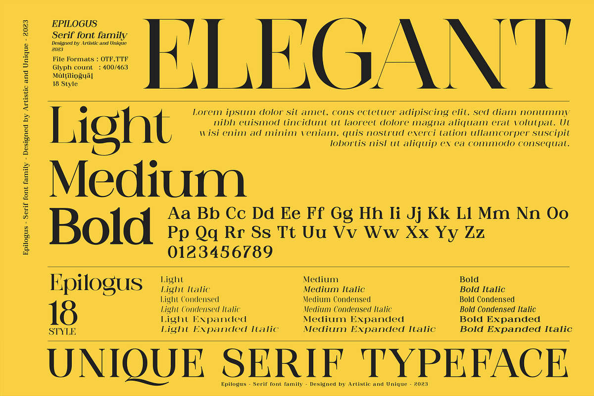 Epilogus - Serif font family, a Serif Font by Artistic & Unique (Photo 9 of 15)