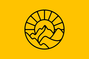 Mountain Hill Valley Sun Logo, a Branding & Logo Template by Buqancreative