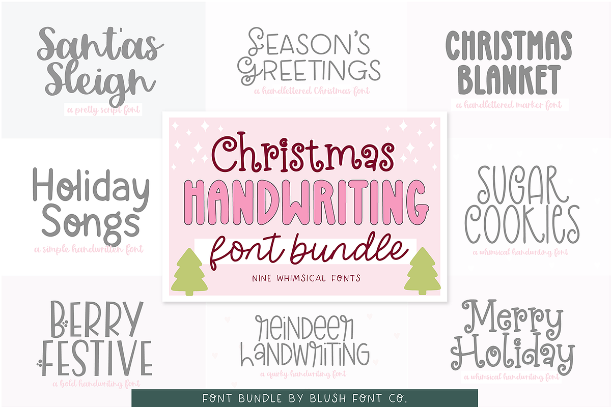 CHRISTMAS HANDWRITING FONT BUNDLE V1, a Handwritten Font by Blush Font Co. (Photo 1 of 2)