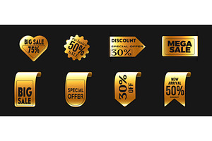 Gold discount badge collection, an Object Illustration by art PVP - market