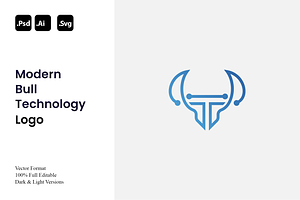 Modern Bull Technology Logo, a Branding & Logo Template by Luxury Logos