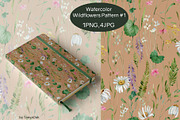 Watercolor Wildflowers Pattern #1, a Pattern Graphic by TanyaOak (Thumbnail 3 of 7)