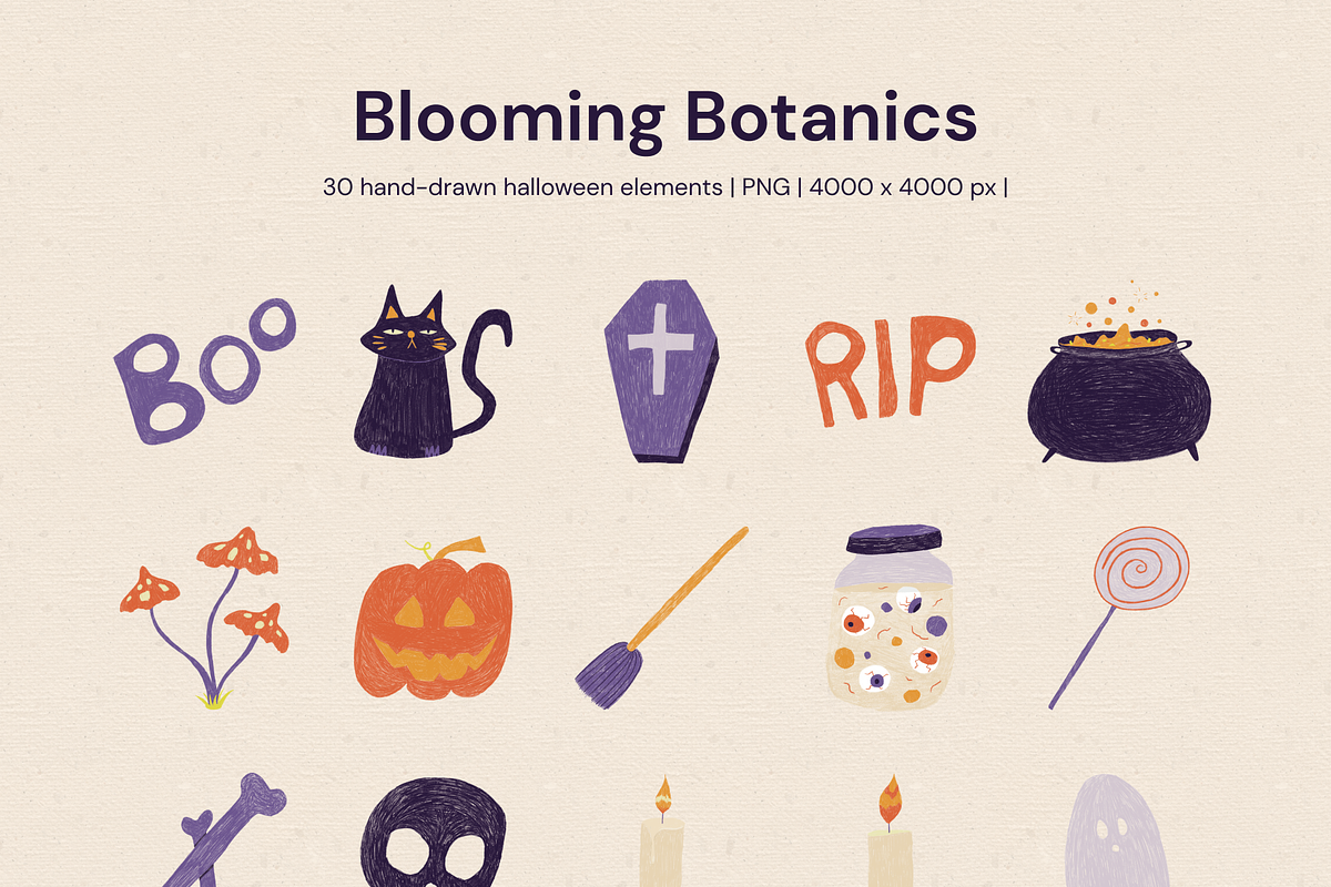 Spooky Spectacle: Halloween Elements, a Seasonal Illustration by Littlefield Design (Photo 2 of 8)