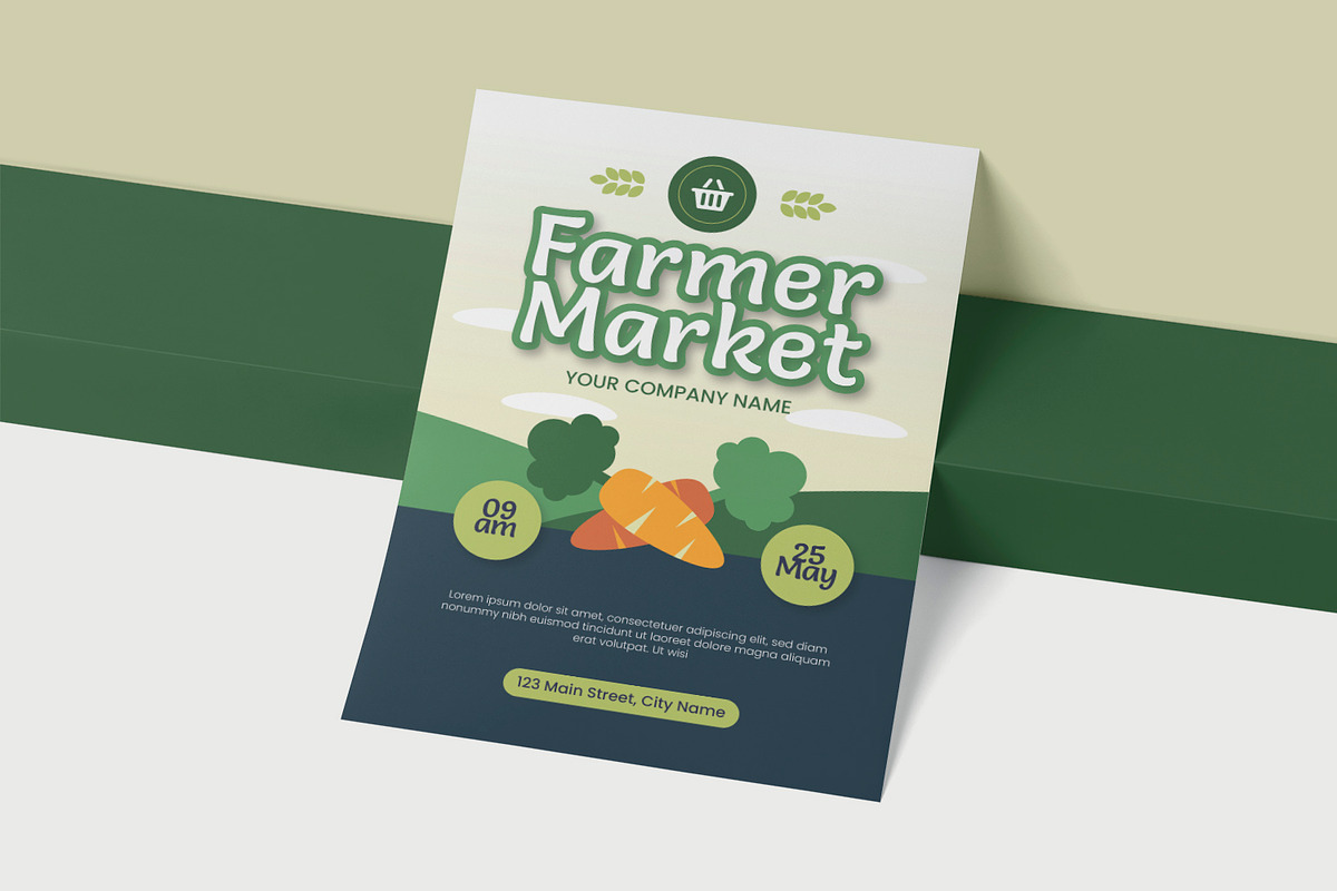 Farmer Market - Flyer Template, a Flyer Template by VUNIRA (Photo 2 of 2)