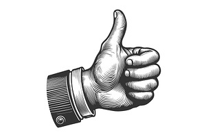Hand Showing Thumbs Up Gesture, an Object Illustration by AlexArt