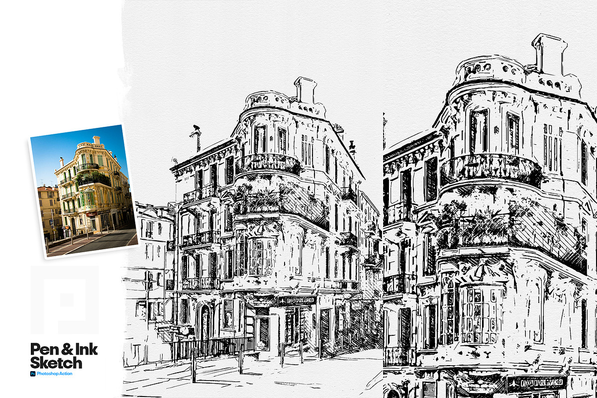 Pen and Ink Sketch Photoshop Action, an Action Add-On by Shovajit (Photo 8 of 17)
