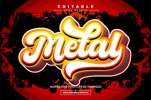 Metal 3D Editable Text Effect