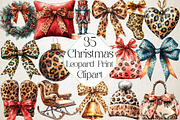 Watercolor Leopard Print Christmas, an Illustration by DreamPrint404 (Thumbnail 1 of 7)