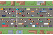 City traffic with cars, a Transportation Illustration by Yayasya (Thumbnail 1 of 3)