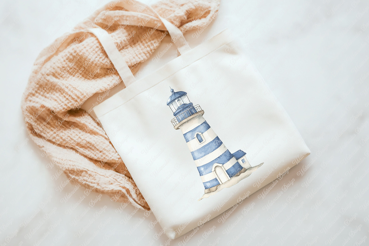 Watercolor Blue Nautical Clipart png, an Illustration by Watercolor design (Photo 6 of 12)