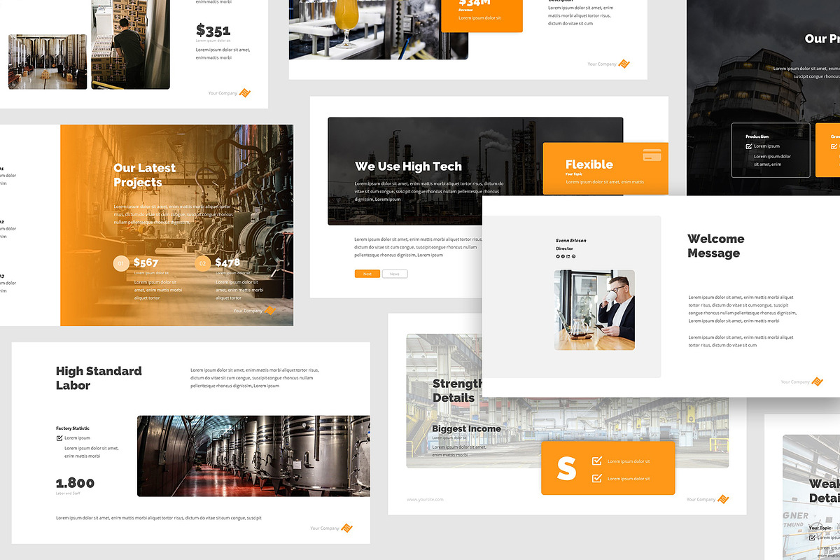 Factory & Industrial Powerpoint, a Presentation Template by Giant Design