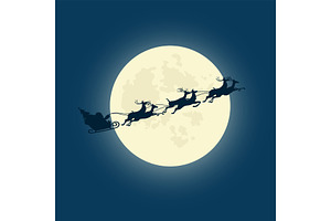 Silhouette Illustration Of Santa