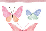 Hand Painted Butterflies PNG Graphic, a Decorative Illustration by Essem Creatives (Thumbnail 3 of 7)