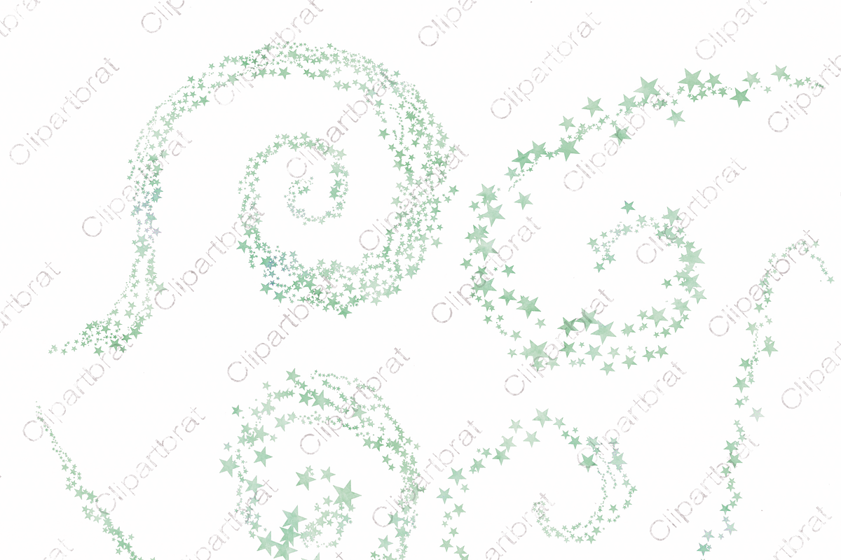 Mint Green Cute Watercolor Stars, an Illustration by ClipartBrat Graphics (Photo 5 of 5)