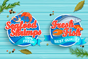 Seafood emblems and icons., a Food Illustration by tanda_V (Thumbnail 3 of 5)