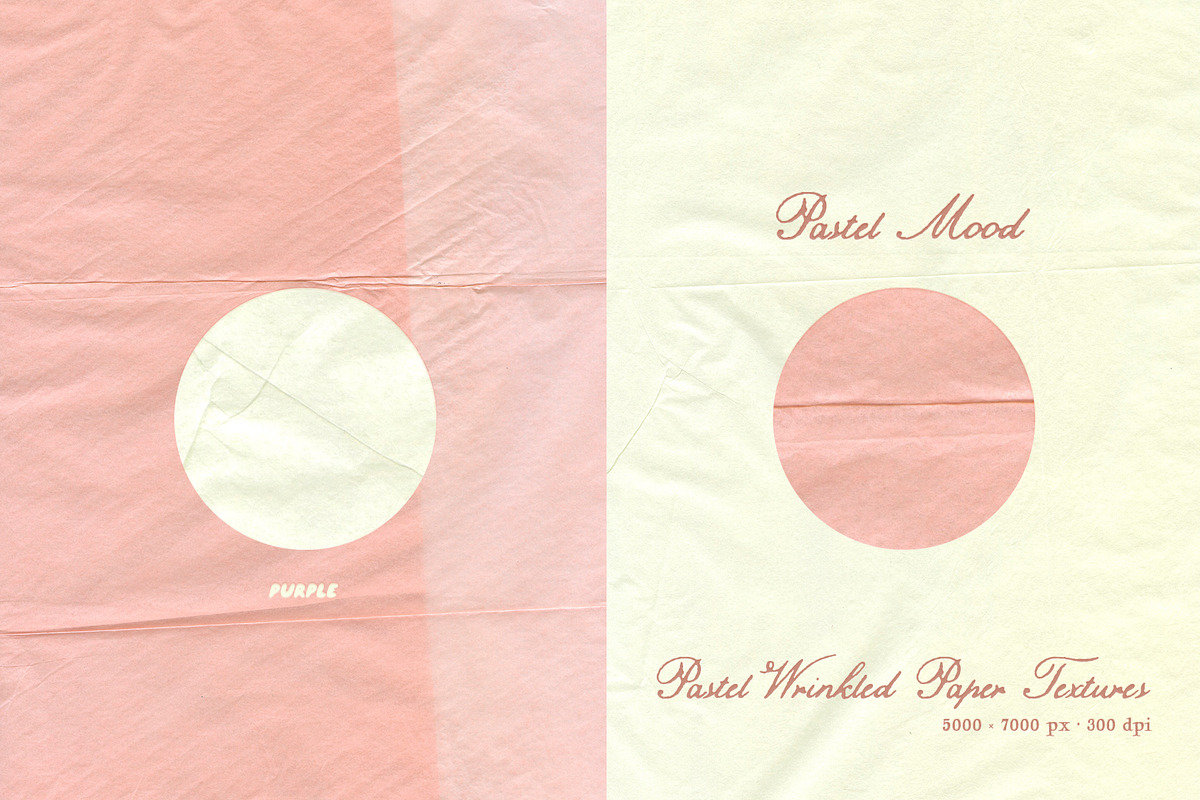 Pastel Wrinkled Paper Textures, a Texture Graphic by Purple (Photo 9 of 18)