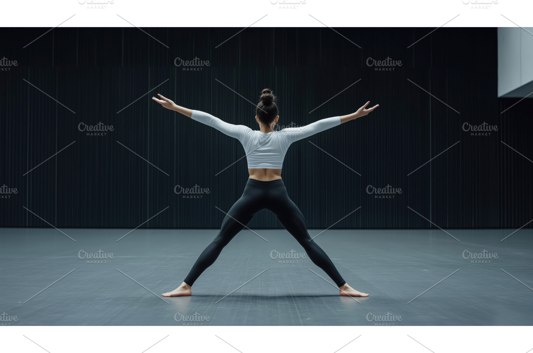 A woman practicing dance with, an Arts & Entertainment Photo by Sergey Kotenev