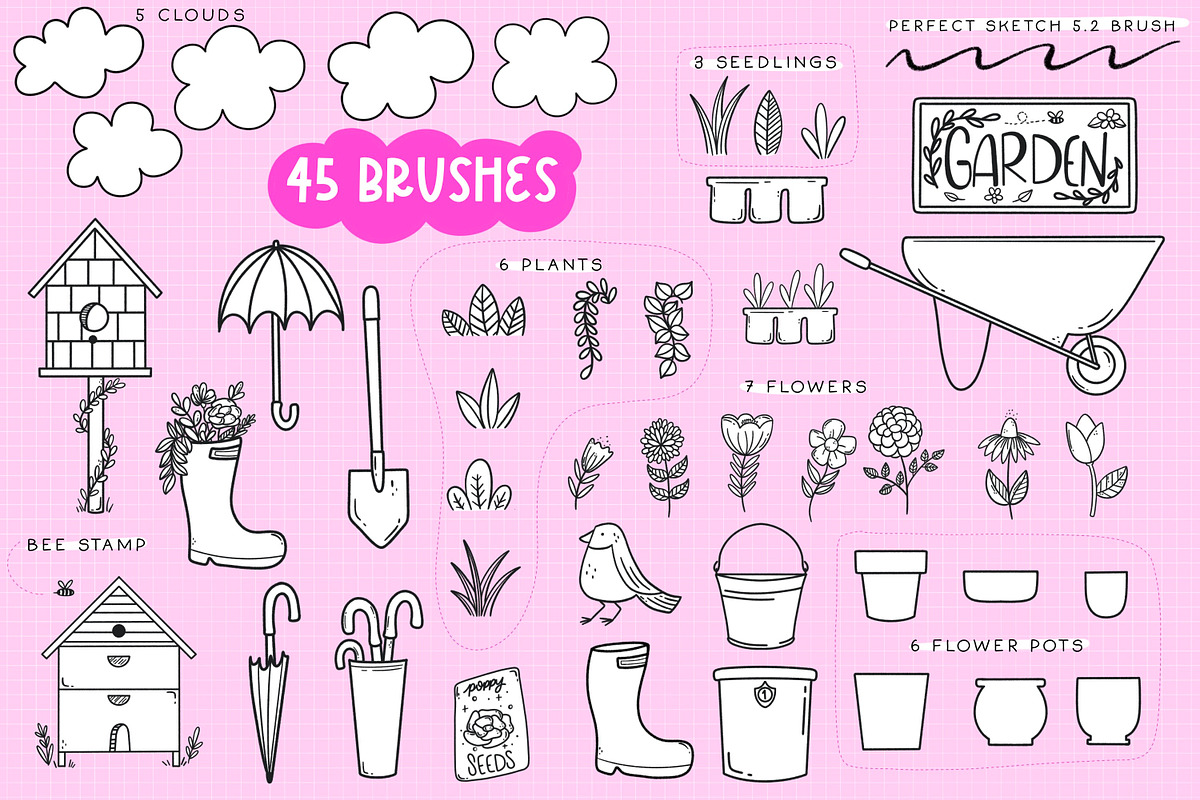 Summer Garden Stamp Brush Set, a Brush Add-On by Sometimes Crafter Studio (Photo 2 of 5)
